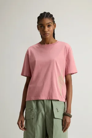 Woolrich Tričko graphic tee dry rose