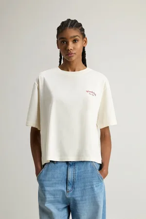 Woolrich Tričko logo tee jet stream