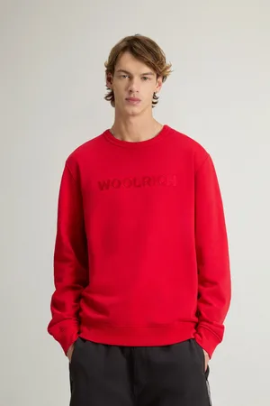 Woolrich Mikina light fleece crewneck barbados cherry