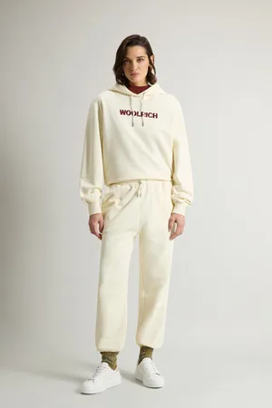 Woolrich Tepláky classic fleece sweatpants white