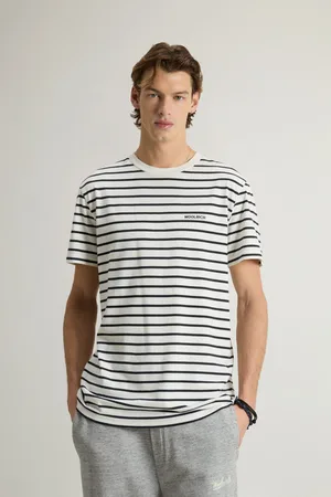 Woolrich Tričko striped t-shirt white stripe