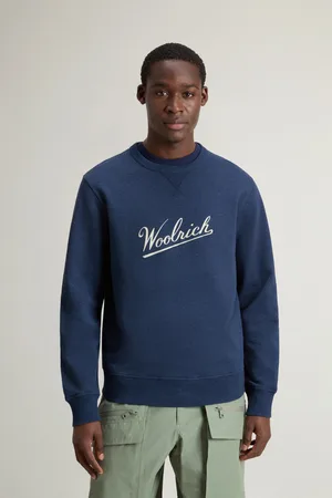 Woolrich Mikina mouline crewneck melton blue