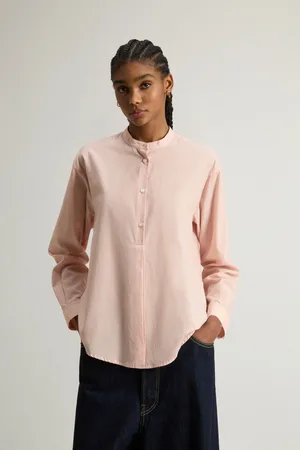 Woolrich Košile relaxed henley shirt rose smoke