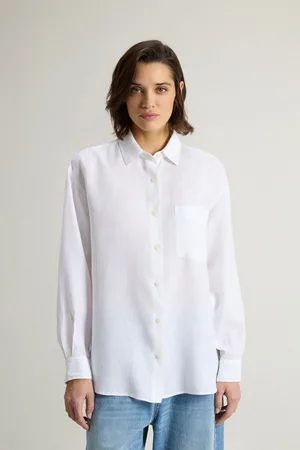 Woolrich Košile gd linen shirt bright white