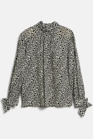 Karl Lagerfeld Halenka silk blouse blk-pristine mini geo aop