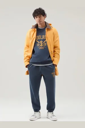 Woolrich Tepláky navy logo sweatpants melton blue
