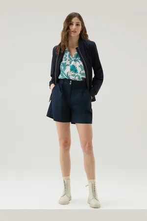 Woolrich Šortky poplin short melton blue