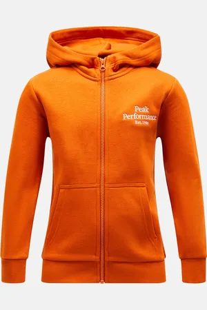 Peak Performance Mikina jr original zip hood gold flame