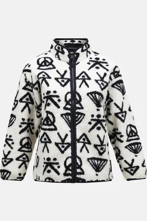 Peak Performance Mikina w graphic pile jacket offwhite