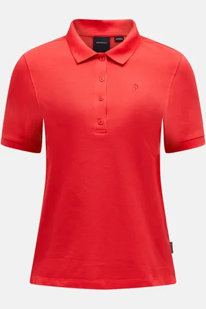 Peak Performance Polokošile w classic cotton polo brilliant red/black/