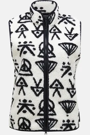 Peak Performance Vesta w graphic pile vest offwhite
