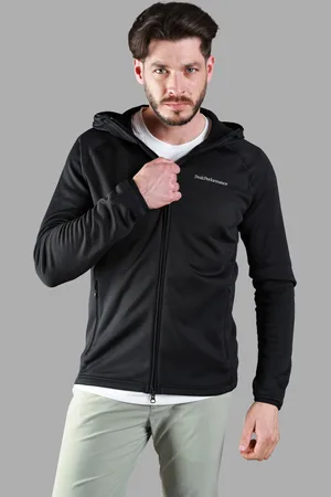Peak Performance Mikina flo m chill light zip hood black