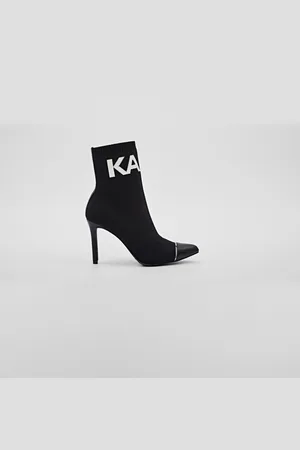 Karl Lagerfeld Kotníková obuv pandara hi knit collar ankle black knit textile