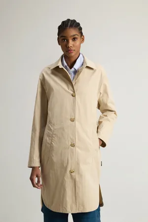 Woolrich Kabát cotton blend coat white pepper
