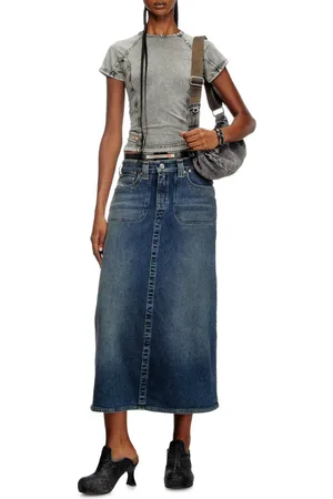 Diesel Sukně de-pago-mid-re skirt blue