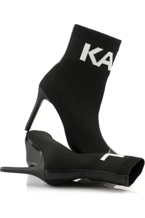 Karl Lagerfeld Kotníková obuv pandara hi knit collar ankle black knit textile