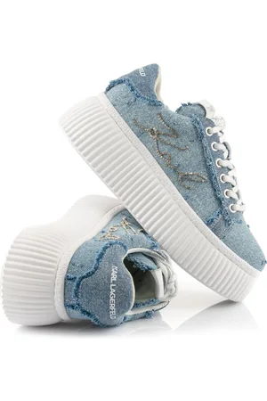 Karl Lagerfeld Tenisky kreeper lo signia lo lace blue denim w/silver
