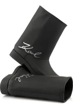 Karl Lagerfeld Holínky kalosh signature gator black rubber