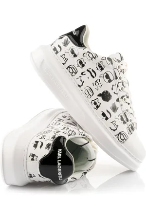 Karl Lagerfeld Tenisky kapri twin nft graffiti white lthr w/black