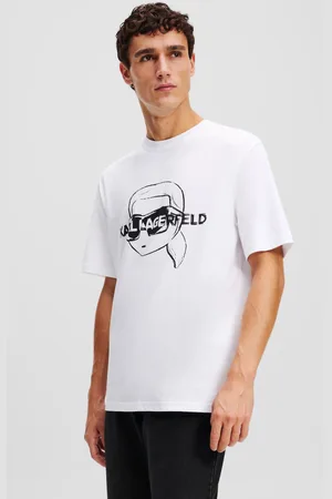 Karl Lagerfeld Tričko ikon graphic t-shirt black textured lthr