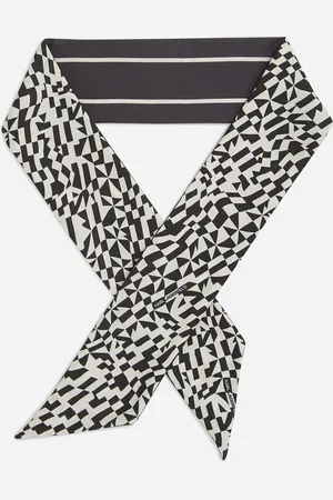 Karl Lagerfeld Šátek k/essential thin silk scarf gp white/black