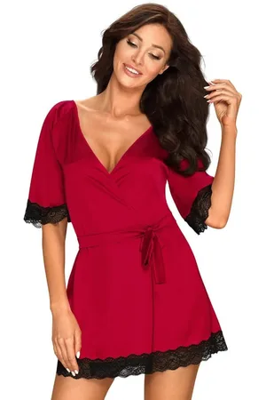 Obsessive Elegantní župan Sensuelia peignoir red