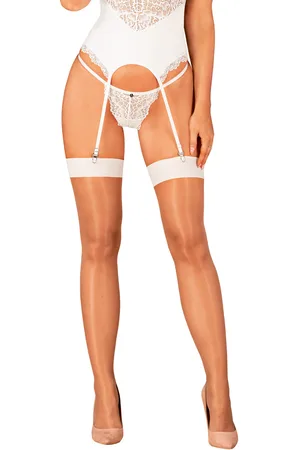 Obsessive Elegantní punčochy S814 stockings bílé