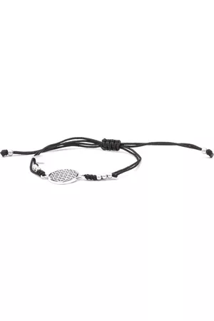 Beneto Exclusive Stylový černý šňůrkový kabala náramek Mandala AGB560