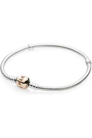 PANDORA Stříbrný náramek s bronzovým zapínáním 580702 18 cm