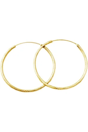 Beneto Luxusní pozlacené náušnice kruhy ze stříbra AGUC1240/N-GOLD 4,5 cm