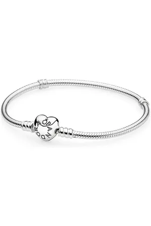 PANDORA Stříbrný náramek se srdíčkovým zapínáním 590719 16 cm
