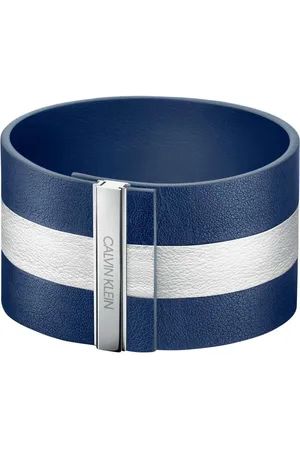 Calvin Klein Modrobílý kožený náramek Rebel KJ9KWB09010 6 cm - XS