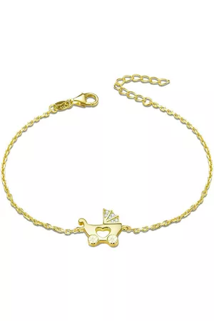 Beneto Pozlacený stříbrný náramek Kočárek AGB578/21-GOLD