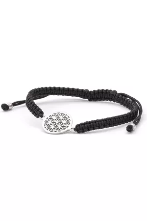 Beneto Exclusive Stylový černý šňůrkový kabala náramek Mandala AGB564