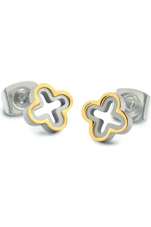 Boccia Titanium Titanové bicolor náušnice čtyřlístky 05016-02