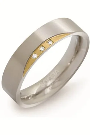 Boccia Titanium Pozlacený titanový prsten s diamanty 0138-04 48 mm