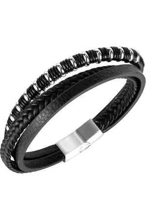 Troli Moderní pánský kožený náramek Leather