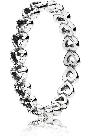 PANDORA Stříbrný srdíčkový prsten 190980 50 mm