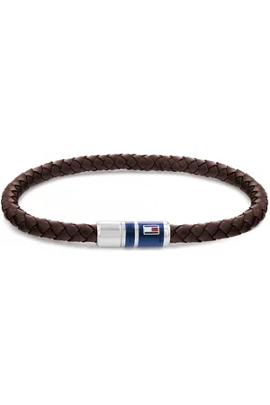 Tommy Hilfiger Hnědý kožený náramek s ocelovým zapínáním 2790295