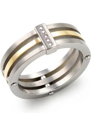 Boccia Titanium Pozlacený titanový prsten s diamanty 0126-02 52 mm