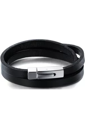 Troli Trojitý hladký kožený náramek Leather