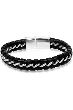 Troli Proplétaný kožený náramek Leather 21 cm