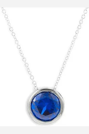 Modesi Stříbrný náhrdelník Dark Blue QJPY5039LW (řetízek, přívěsek)