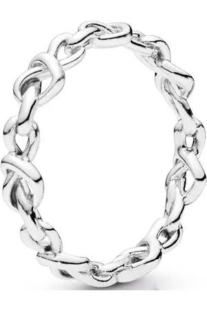 PANDORA Stříbrný prsten Propletená srdce 198018 50 mm