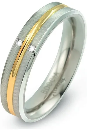 Boccia Titanium Titanový bicolor prsten s brilianty 0144-01 51 mm