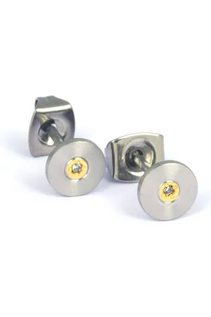 Boccia Titanium Pozlacené titanové náušnice s diamantem 0545-02