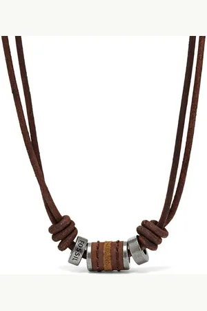 Fossil Pánský kožený náhrdelník JF00899797