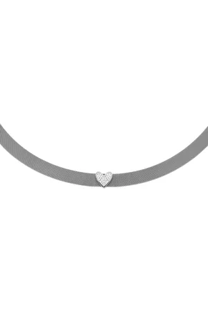 Liu Jo Stylový ocelový náhrdelník Choker se srdíčkem Symbols LJ1865