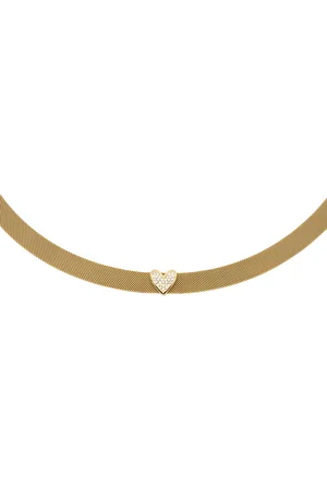 Liu Jo Stylový pozlacený náhrdelník Choker se srdíčkem Symbols LJ1867