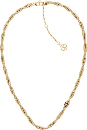 Tommy Hilfiger Dvojitý kroucený náhrdelník z pozlacené oceli Braided Metal 2780685